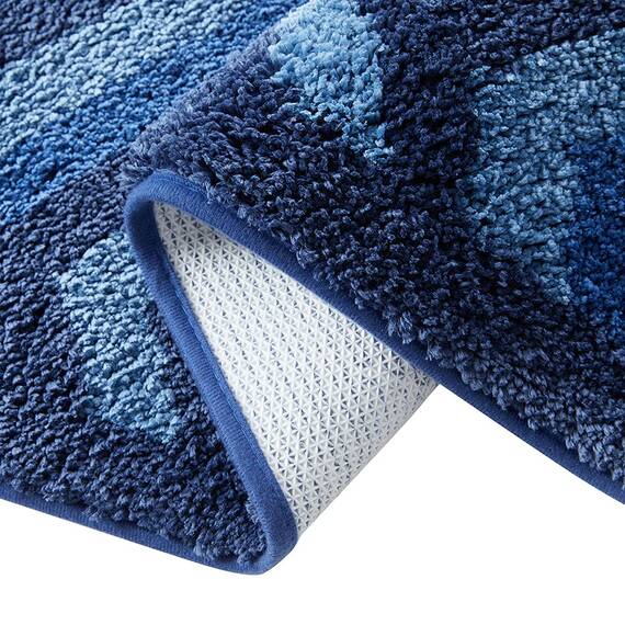 Clara Clark Badezimmer-Zubehör-Set – 23-teiliges Duschvorhang-Set mit Badezimmer-Mülleimer, blaugrünes Badezimmer-Set, Badezimmer-Sets mit Duschvorhang und marineblauen Teppichen