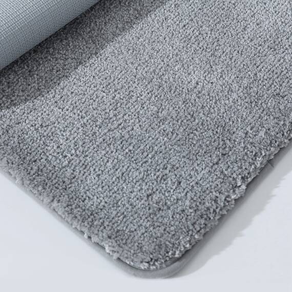 COSY HOMEER Badteppiche für Badezimmer, extra dick – rutschfeste Badematten, weiches Plüschgarn, zottelig, 100 % starkes Mirco-Polyester-Matte, Wohnzimmer, wasserabsorbierend (grau, 61x91 cm)