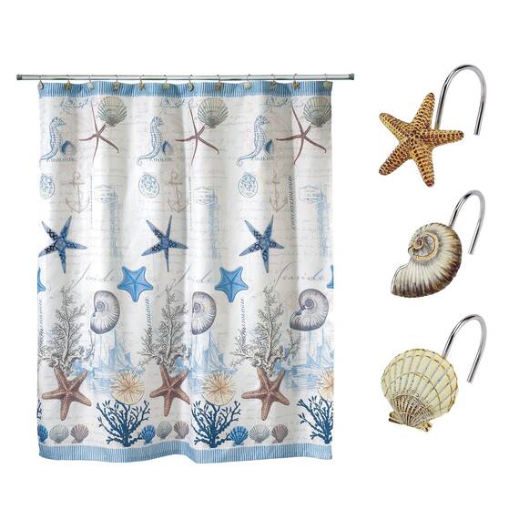 Avanti Linens Antigua Duschvorhang, Textil, Mehrfarbig, Shower Curtain