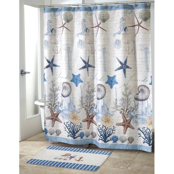 Avanti Linens Antigua Duschvorhang, Textil, Mehrfarbig, Shower Curtain