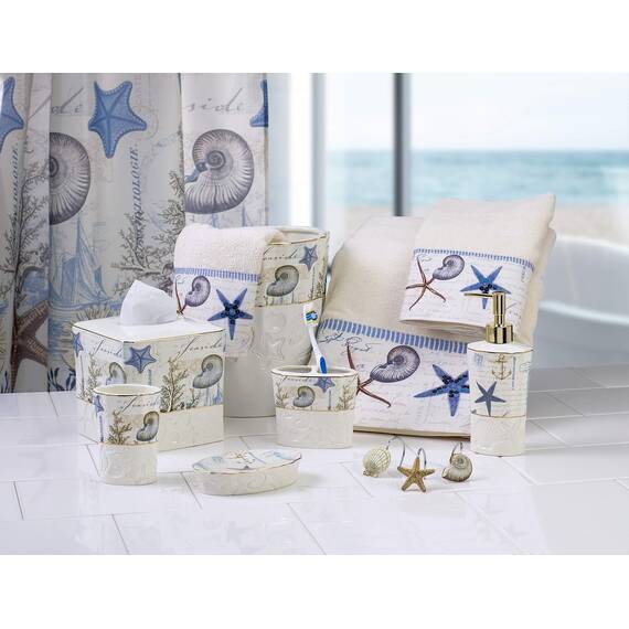 Avanti Linens Antigua Duschvorhang, Textil, Mehrfarbig, Shower Curtain