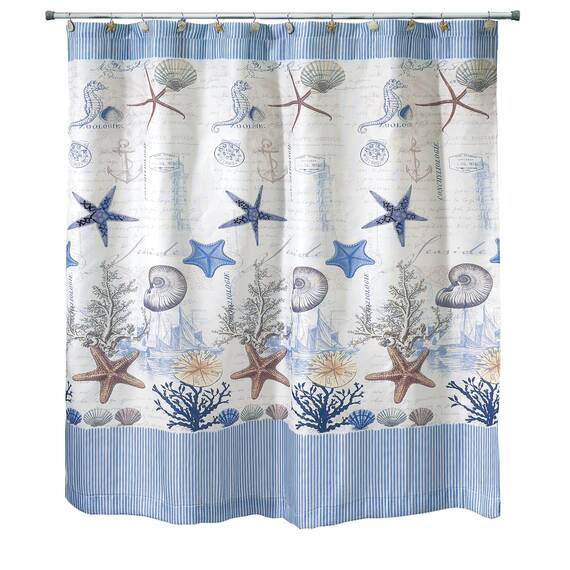 Avanti Linens Antigua Duschvorhang, Textil, Mehrfarbig, Shower Curtain