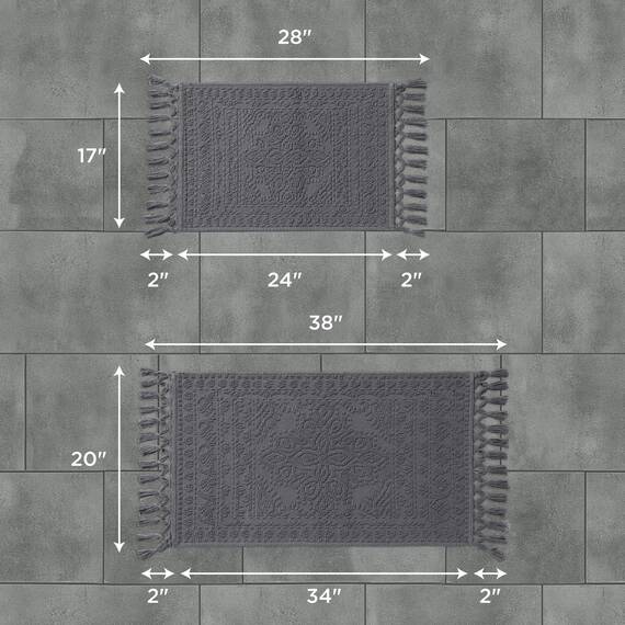 French Connection Nellore Badezimmerteppiche, 2er-Set, gewebte und perlige Badezimmermatten, strapazierfähige Badematte, dicke Badematten für Badezimmer und Duschvorleger, 43,2 x 71,1 cm und 50,8 x