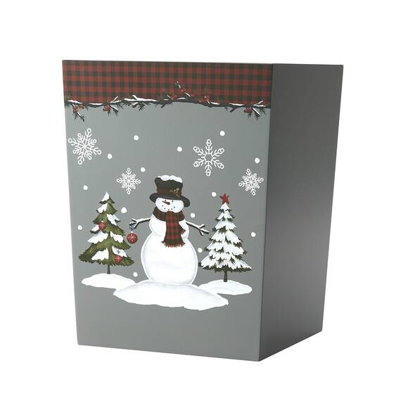 SKL Home Woodland Winter Abfalleimer, Holz, Rot/Ausflug, einfarbig (Getaway Solids), Wastebasket