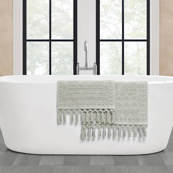 French Connection 2-teiliges Badematten-Set, 43,2 x 61/50,8 x 86,4 cm, Mittelgrau