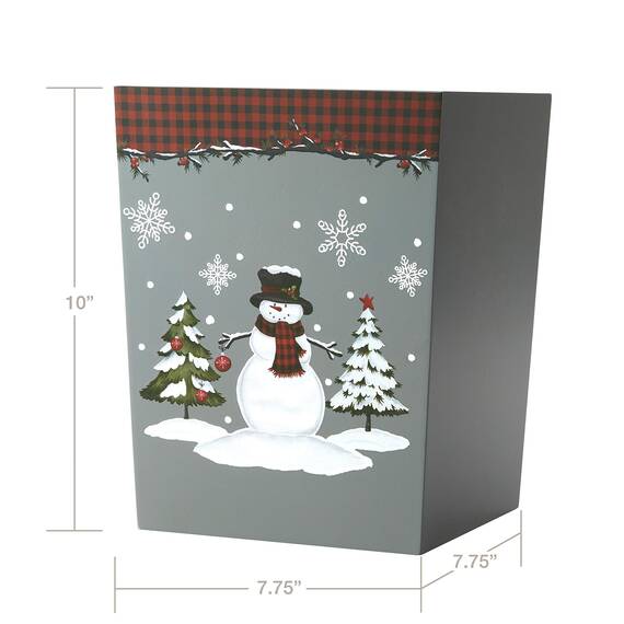 SKL Home Woodland Winter Abfalleimer, Holz, Rot/Ausflug, einfarbig (Getaway Solids), Wastebasket