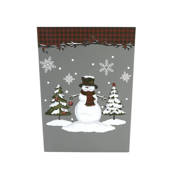 SKL Home Woodland Winter Abfalleimer, Holz, Rot/Ausflug, einfarbig (Getaway Solids), Wastebasket