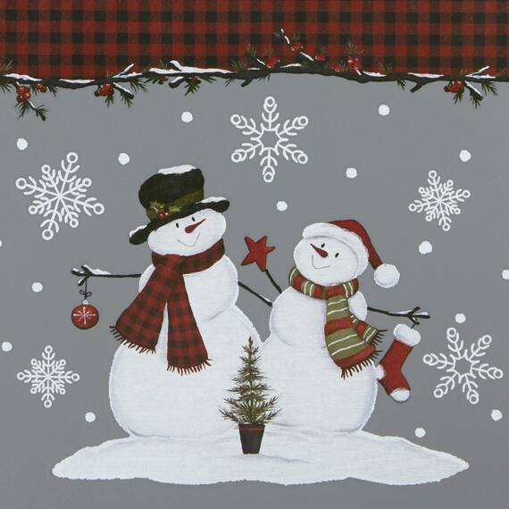 SKL Home Weihnachten/Geschenk Woodland Winter Schneemann Taschentuchbox-Abdeckung, Holz, GRAU, 5" W x 75" L (Pack of 1)