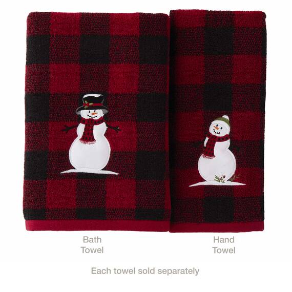 SKL Home Badetuch mit Schneemannmotiv, Rot