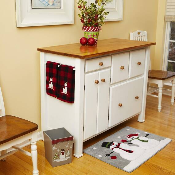 SKL Home Woodland Winter Abfalleimer, Holz, Rot/Ausflug, einfarbig (Getaway Solids), Wastebasket
