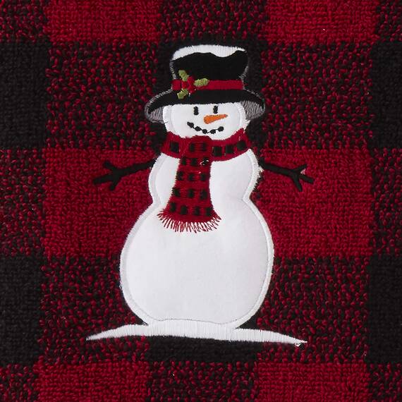 SKL Home Badetuch mit Schneemannmotiv, Rot