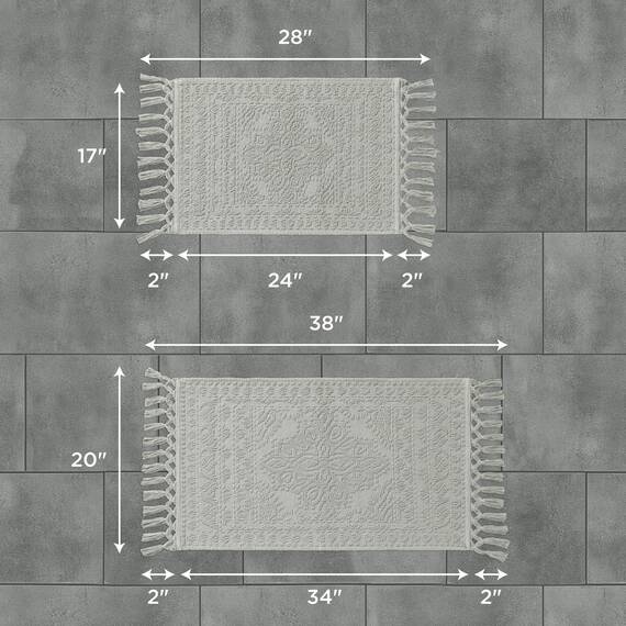 French Connection 2-teiliges Badematten-Set, 43,2 x 61/50,8 x 86,4 cm, Mittelgrau