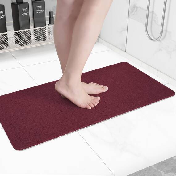 Hargiis Rutschfeste Badewannenmatte, rutschfeste Duschmatte, schnell trocknende Badewannenmatten, Fußschrubber Matte, rutschfeste Matte für Badewanne, Boden, Badezimmer, Küche, Zuhause, Hotel (Weinrot