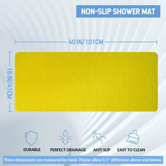 Hargiis Rutschfeste Badewannenmatte, rutschfeste Duschmatte, schnell trocknende Badewannenmatten, Fußschrubber Matte, Anti-Rutsch-Matte für Badewanne, Boden, Badezimmer, Küche, Zuhause, Hotel (Gelb