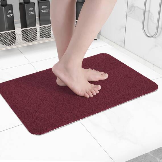 Hargiis Rutschfeste Badewannenmatte, rutschfeste Duschmatte, schnell trocknende Badewannenmatten, Fußschrubber Matte, Anti-Rutsch-Matte für Badewanne, Boden, Badezimmer, Küche, Zuhause, Hotel, Weinrot