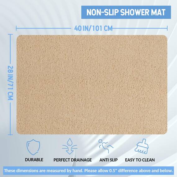 Hargiis Rutschfeste Badewannenmatte, rutschfeste Duschmatte, schnell trocknende Badewannenmatten, Fußschrubber Matte, Anti-Rutsch-Matte für Badewanne, Boden, Badezimmer, Küche, Zuhause, Hotel, Beige