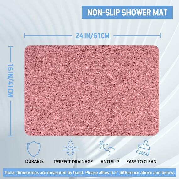 Hargiis Rutschfeste Badewannenmatte, rutschfeste Duschmatte, schnell trocknende Badewannenmatten, Fußschrubber Matte, Anti-Rutsch-Matte für Badewanne, Boden, Badezimmer, Küche, Zuhause, Hotel (Rosa,