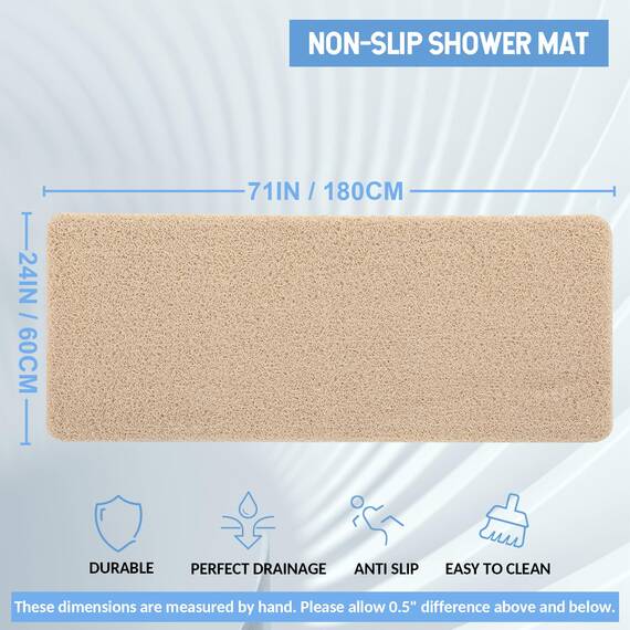 Hargiis Rutschfeste Badewannenmatte, rutschfeste Duschmatte, schnell trocknende Badewannenmatten, Fußschrubber Matte, Anti-Rutsch-Matte für Badewanne, Boden, Badezimmer, Küche, Zuhause, Hotel (Beige
