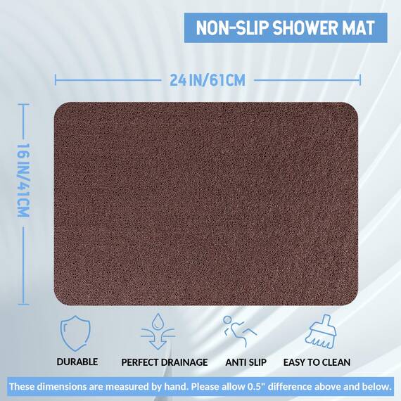 Hargiis Rutschfeste Badewannenmatte, rutschfeste Duschmatte, schnell trocknende Badewannenmatten, Fußschrubber Matte, Anti-Rutsch-Matte für Badewanne, Boden, Badezimmer, Küche, Zuhause, Hotel (Braun