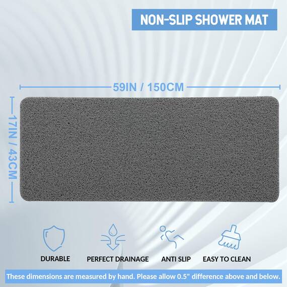 Hargiis Rutschfeste Badewannenmatte, rutschfeste Duschmatte, schnell trocknende Badewannenmatten, Fußschrubber Matte, Anti-Rutsch-Matte für Badewanne, Boden, Badezimmer, Küche, Zuhause, Hotel (Grau