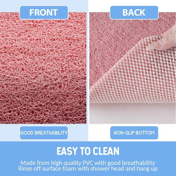 Hargiis Rutschfeste Badewannenmatte, rutschfeste Duschmatte, schnell trocknende Badewannenmatten, Fußschrubber Matte, Anti-Rutsch-Matte für Badewanne, Boden, Badezimmer, Küche, Zuhause, Hotel (Rosa,