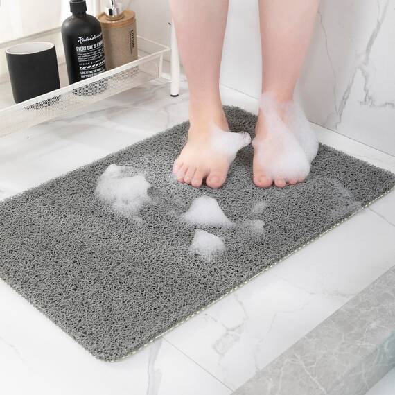 Hargiis Rutschfeste Badewannenmatte, rutschfeste Duschmatte, schnell trocknende Badewannenmatten, Fußschrubber Matte, Anti-Rutsch-Matte für Badewanne, Boden, Badezimmer, Küche, Zuhause, Hotel (Grau