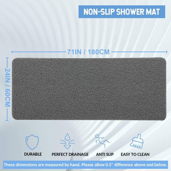 Hargiis Rutschfeste Badewannenmatte, rutschfeste Duschmatte, schnell trocknende Badewannenmatten, Fußschrubber Matte, Anti-Rutsch-Matte für Badewanne, Boden, Badezimmer, Küche, Zuhause, Hotel (grau