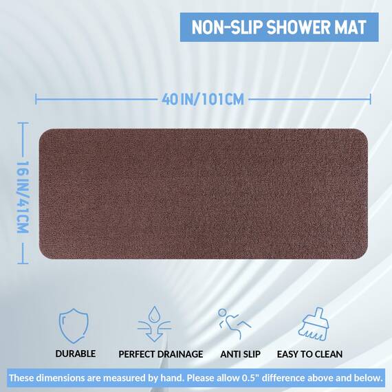 Hargiis Rutschfeste Badewannenmatte, rutschfeste Duschmatte, schnell trocknende Badewannenmatten, Fußschrubber Matte, Anti-Rutsch-Matte für Badewanne, Boden, Badezimmer, Küche, Zuhause, Hotel (Braun