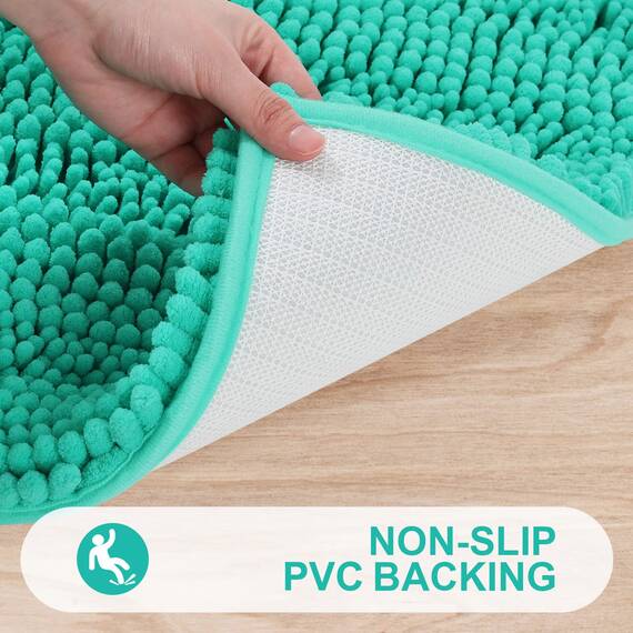 Grandaily Chenille-Badezimmerteppich, gestreift, extra Dicke und saugfähige Badematten, Rutschfester, weicher Plüsch, zotteliger Duschteppich, maschinenwaschbar, trocknergeeignet, Badteppich für