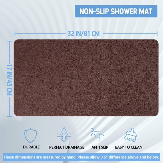 Hargiis Rutschfeste Badewannenmatte, rutschfeste Duschmatte, schnell trocknende Badewannenmatten, Fußschrubber Matte, Anti-Rutsch-Matte für Badewanne, Boden, Badezimmer, Küche, Zuhause, Hotel (Braun