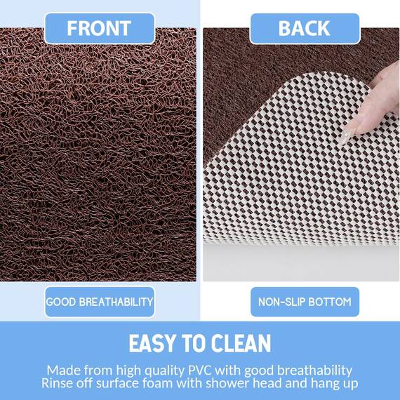 Hargiis Rutschfeste Badewannenmatte, rutschfeste Duschmatte, schnell trocknende Badewannenmatten, Fußschrubber Matte, Anti-Rutsch-Matte für Badewanne, Boden, Badezimmer, Küche, Zuhause, Hotel (Braun