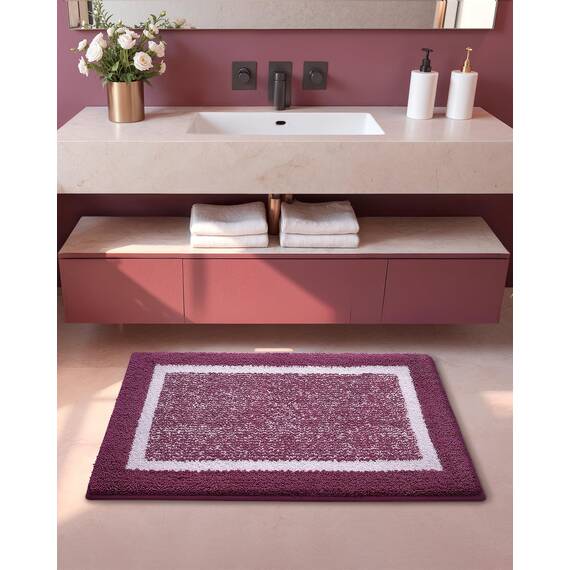 Color&Geometry Badteppich, Ultra weich und wasserabsorbierend, Badteppich, Badteppich, Maschinenwäsche/Trocknen, für Badewanne, Dusche und Bad (50 x 75cm, violett)