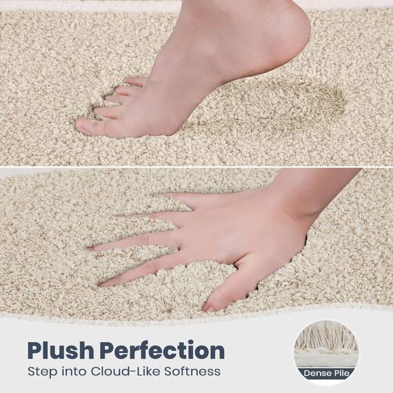 PURRUGS Badezimmerteppich, rutschfest, maschinenwaschbar, 61 x 152,4 cm, super saugfähig und schnell trocknend, zottelige Mikrofaser, extra weicher und flauschiger Badteppich für Badewanne, Dusche und