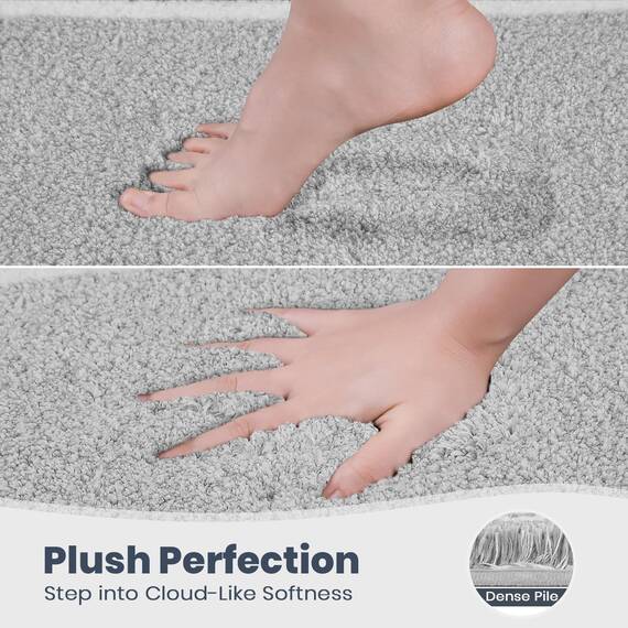 PURRUGS Badezimmerteppich, rutschfest, maschinenwaschbar, 61 x 152,4 cm, super saugfähig und schnell trocknend, zottelige Mikrofaser, extra weicher und flauschiger Badteppich für Badewanne, Dusche und