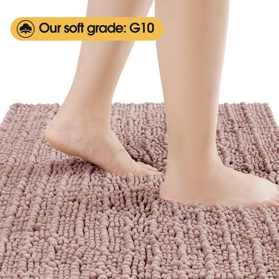 ACCUMTEK Upgrade Extra großes Badezimmerteppich-Set, 3-teilig, ultraweich, dick, saugfähig, rutschfest, Chenille, WC-Vorleger für Badezimmer, Schlafzimmer, Küche