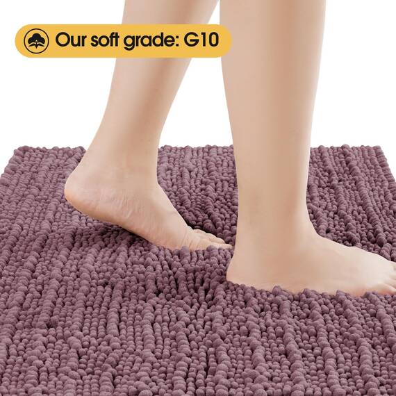 ACCUMTEK Upgrade Extra großes Badezimmerteppich-Set, 3-teilig, ultraweich, dick, saugfähig, rutschfest, Chenille, WC-Vorleger für Badezimmer, Schlafzimmer, Küche