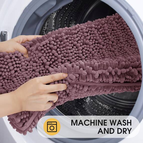 ACCUMTEK Upgrade Extra großes Badezimmerteppich-Set, 3-teilig, ultraweich, dick, saugfähig, rutschfest, Chenille, WC-Vorleger für Badezimmer, Schlafzimmer, Küche