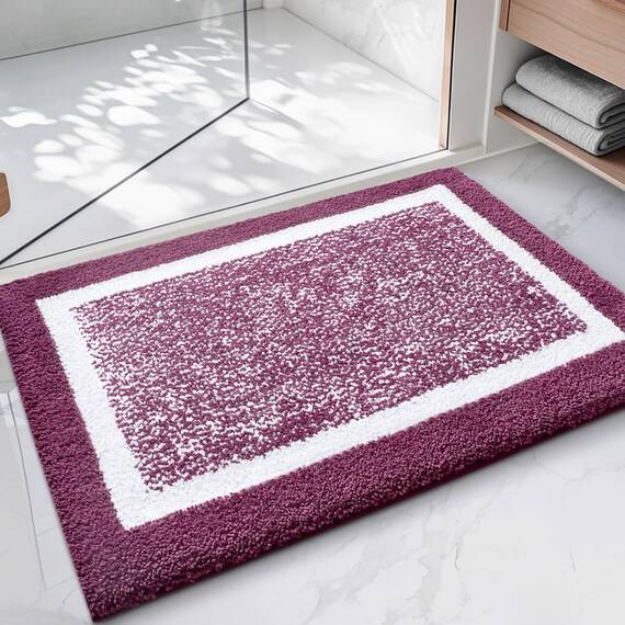 Color&Geometry Badteppich, Ultra weich und wasserabsorbierend, Badteppich, Badteppich, Maschinenwäsche/Trocknen, für Badewanne, Dusche und Bad (50 x 75cm, violett)