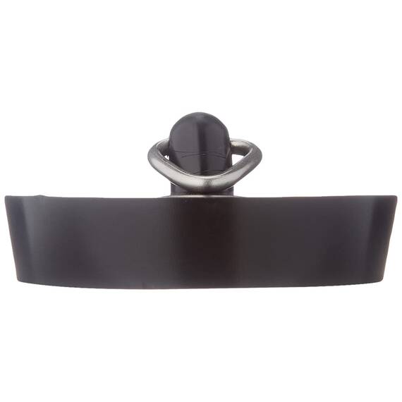 Sanitop-Wingenroth Universal Ventilstopfen für Waschbecken, Wannen, Ausgüsse und Spülen | Ø 45,5 mm | Stöpsel mit Metallöse für eine Stöpselkette | PVC | Schwarz | 19182 1