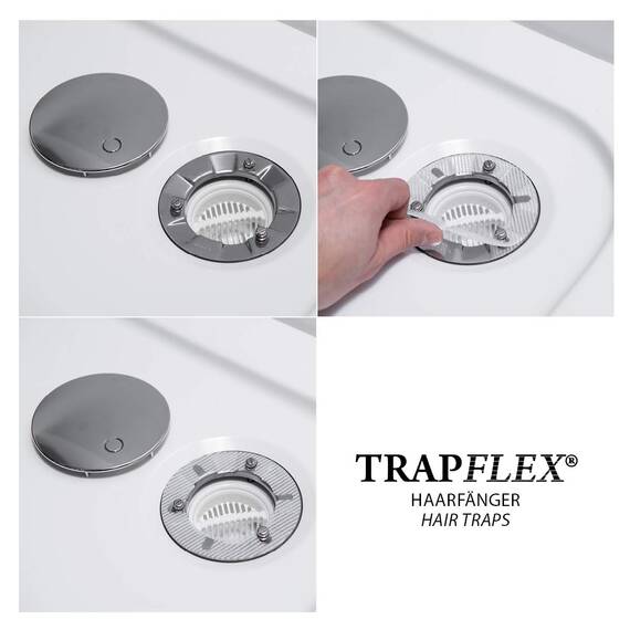 Trapflex Haarfänger Set (50 Stück) | Haarsieb für Ablaufgarnituren/Duschabläufe | Durchmesser: 11cm | HF90 | Passend für Abflüsse mit Ventilabdeckung (, Alcaplast, Nordona, Aquabad)