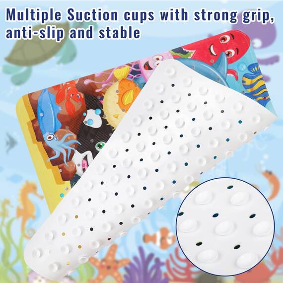 YOCOLE Duschmatte rutschfest Kinder, 53x53cm Antirutsch Badewannenmatte, Badematte rutschfest BPA-frei, PVC Antirutschmatte Dusche Duscheinlage mit Saugnäpfen, Maschinenwaschbar