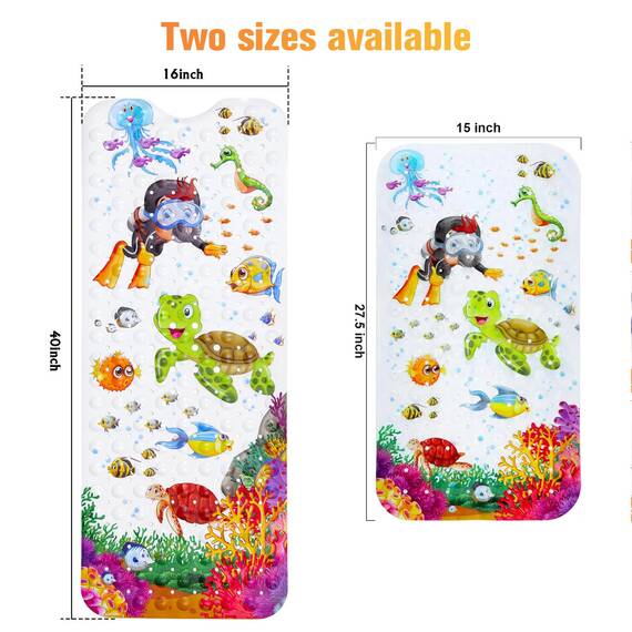 Secopad Original Antirutschmatte Badewanne Baby, 100x40 cm Badewannenmatte rutschfest Kinder, Badematte Kinder Badewanne oder Dusche, 100% BPA frei & Maschinenwaschbar (Packung mit 2)