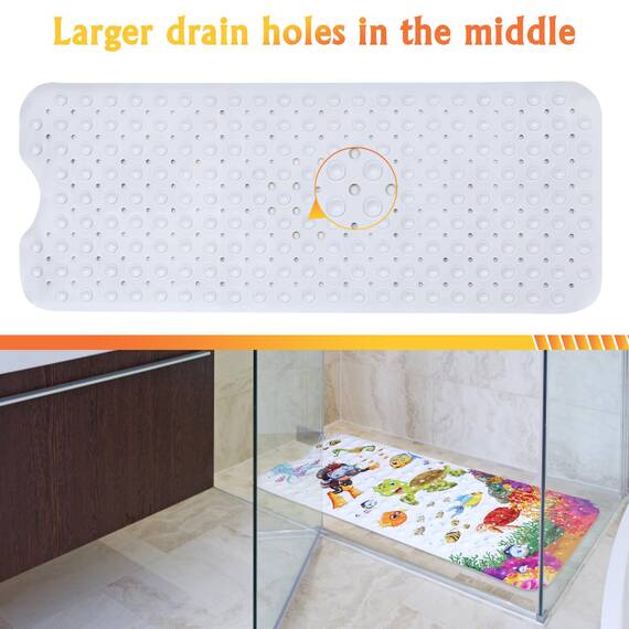Secopad Original Antirutschmatte Badewanne Baby, 100x40 cm Badewannenmatte rutschfest Kinder, Badematte Kinder Badewanne oder Dusche, 100% BPA frei & Maschinenwaschbar (Packung mit 2)