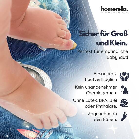 homerella® Kinder Badewannenmatte rutschfest 100x40cm - INKL. Haken, rutschfeste Badematte BPA frei, Duschmatte rutschfest, Antirutschmatte Badewanne Baby, Rutschmatte Badewanne, schimmelresistent