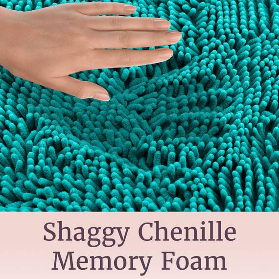 Lavish Home Badvorleger, Memory-Schaumstoff, langflorig, blau, 2-teilig Seafoam