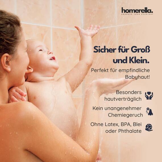 homerella© Duschmatte rutschfest 53x53cm, INKL. AUFHÄNGUNG, Antirutschmatte Dusche, schimmelresistent&waschbar, Duschwanneneinlage, Duscheinlage, Rutschmatte Dusche, Duschmatten, Badematte rutschfest