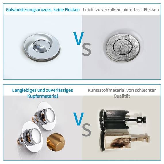 Waschbeckenstöpsel, Pop Up abflussstopfen Ablaufgarnitur Waschbecken Stöpsel Verschluss, Universal Abfluss Waschbecken für Aufsatzwaschbecken Badewannenstöpsel mit Anti Clogging Haarsieb (38-43mm)