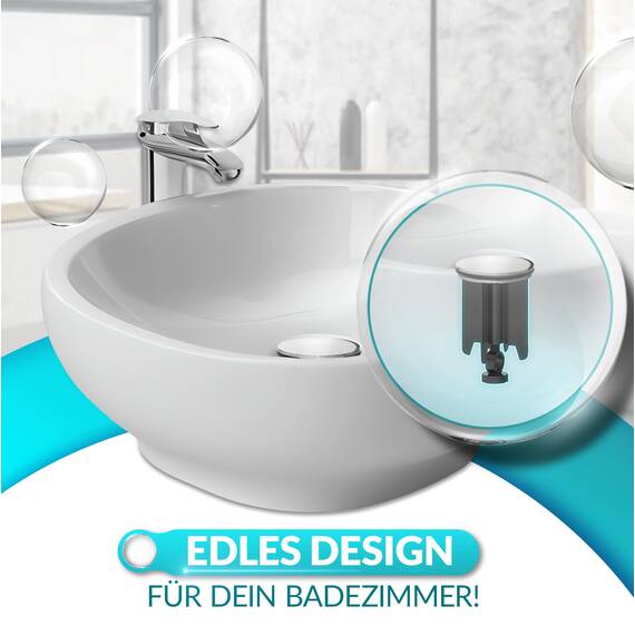 EsGo Sanitär - Universal Waschbeckenstöpsel 40mm - Geeignet für Alle Handelsüblichen Waschbecken und Bidets - Edelstahl Abflussstopfen Höhenverstellbar