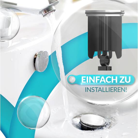 EsGo Sanitär - Universal Waschbeckenstöpsel 40mm - Geeignet für Alle Handelsüblichen Waschbecken und Bidets - Edelstahl Abflussstopfen Höhenverstellbar