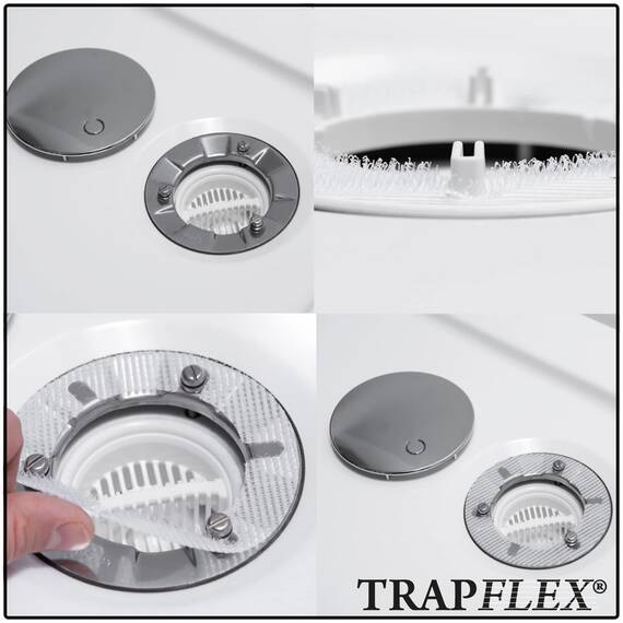 Trapflex Haarsieb/Haarfilter + 10x Haarfänger (Kompatibel mit Tempoplex Ablaufgarnitur Modellnummer 6961, 6962, 6963 ersetzt Teilenummer 582951/6961.96)